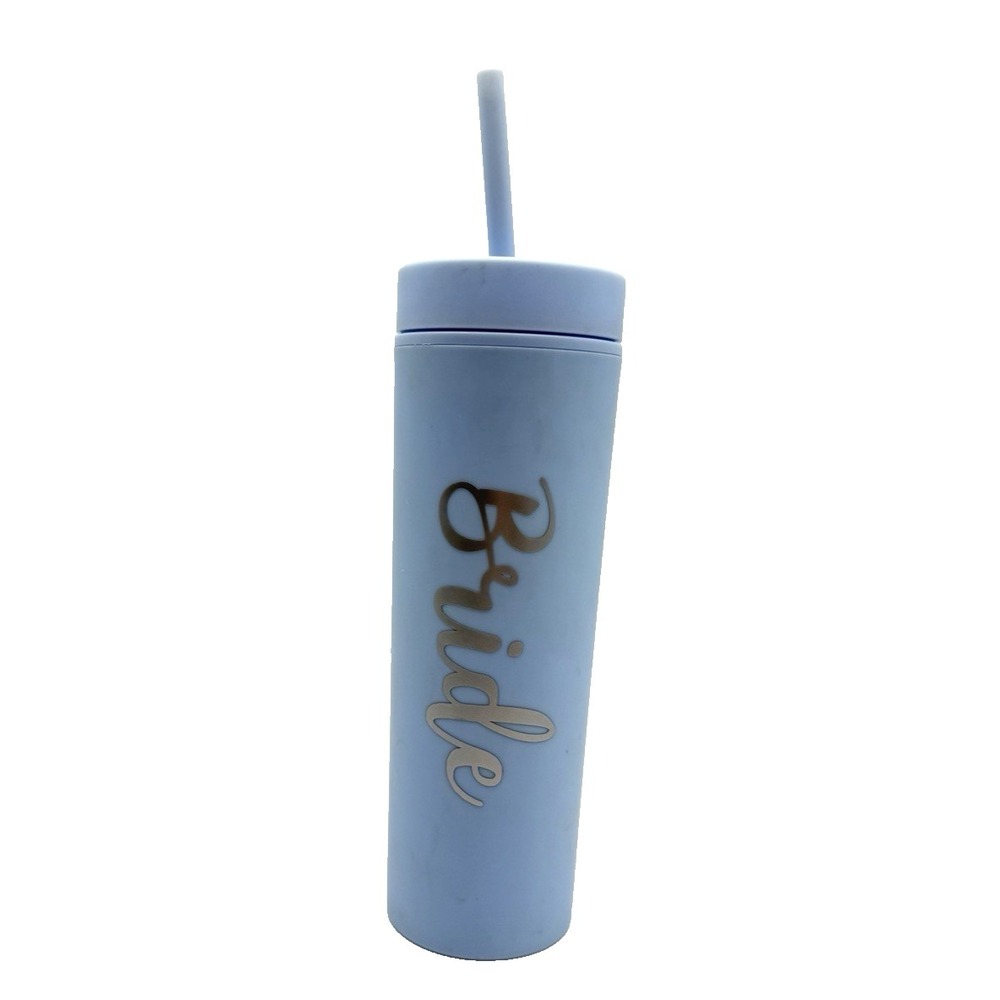 Bride Periwinkle Blue 20oz Skinny Matte Tumbler With Lid and Reusable Straw